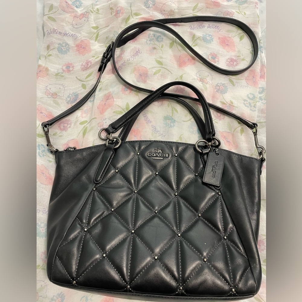 Coach Black Quilted Leather Tote Bag